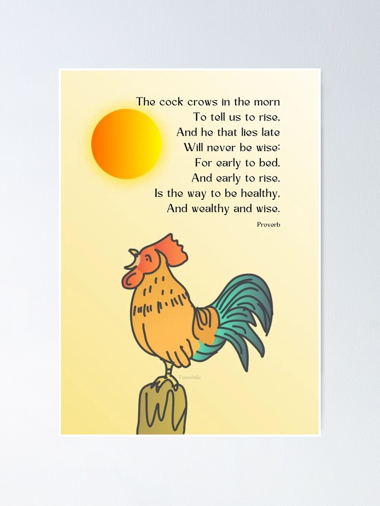 "Nursery Rhymes Early to bed, early to rise" Poster for Sale by