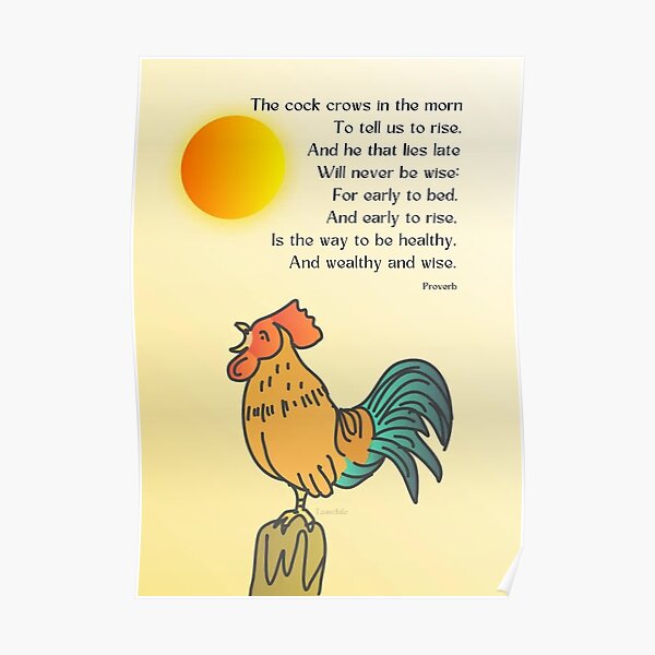 "Nursery Rhymes Early to bed, early to rise" Poster for Sale by