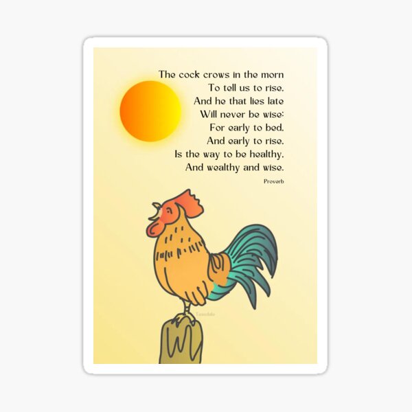 "Nursery Rhymes Early to bed, early to rise" Sticker for Sale by