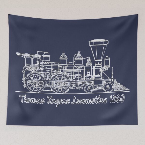 Item preview, Thomas Rogers 1860 Classic American Steam Locomotive Blueprint Diagram Gift designed and sold by Maljonic.