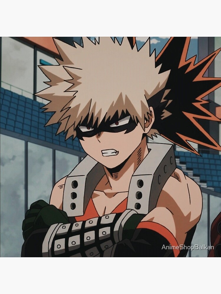 Bakugou Angry Fanart Sticker For Sale By Animeshopbalkan Redbubble