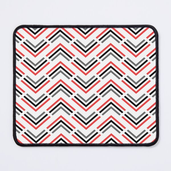 Item preview, Red, Gray, Black and White Tri Color Modern Chevron Zigzag Symmetrical Pattern designed and sold by All-Black-White.