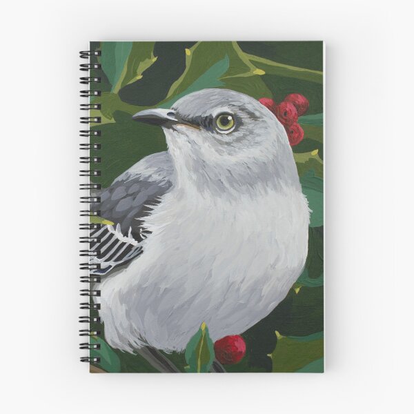 Item preview, Northern Mockingbird on Holly designed and sold by LauraWolfArtist.