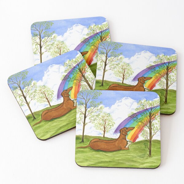 Item preview, Dachshund Rainbow Bridge Memorial Art designed and sold by TerryPond.