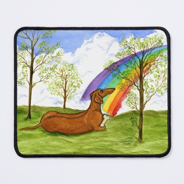 Item preview, Dachshund Rainbow Bridge Memorial Art designed and sold by TerryPond.