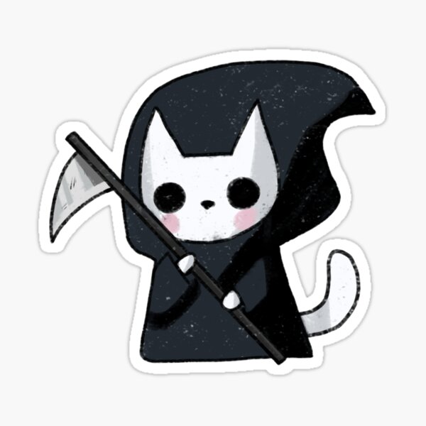 "Grim reaper cat drawing " Sticker for Sale by Mayarart Redbubble