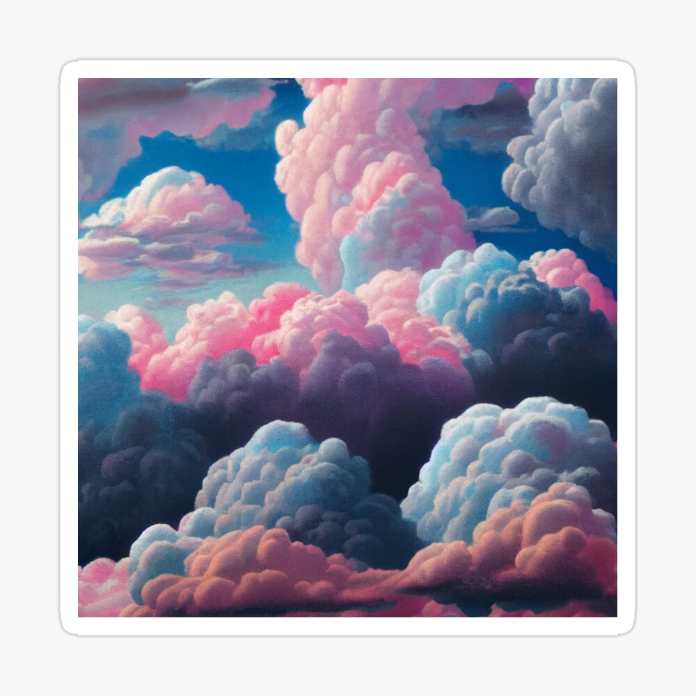 Pink and Blue Cotton Clouds Art Board Print for Sale by Trends