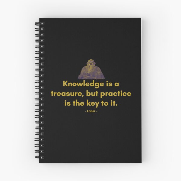 Item preview, Knowledge is a treasure, but practice is the key to it. | Sayings of Laozi | Motivational Quote designed and sold by Philosopherous.