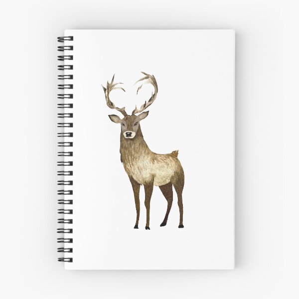 Artikelvorschau, Deer brown horn elegance a watercolor illustration entworfen und verkauft von Yana Mustafina | Boho Soulful Designs.