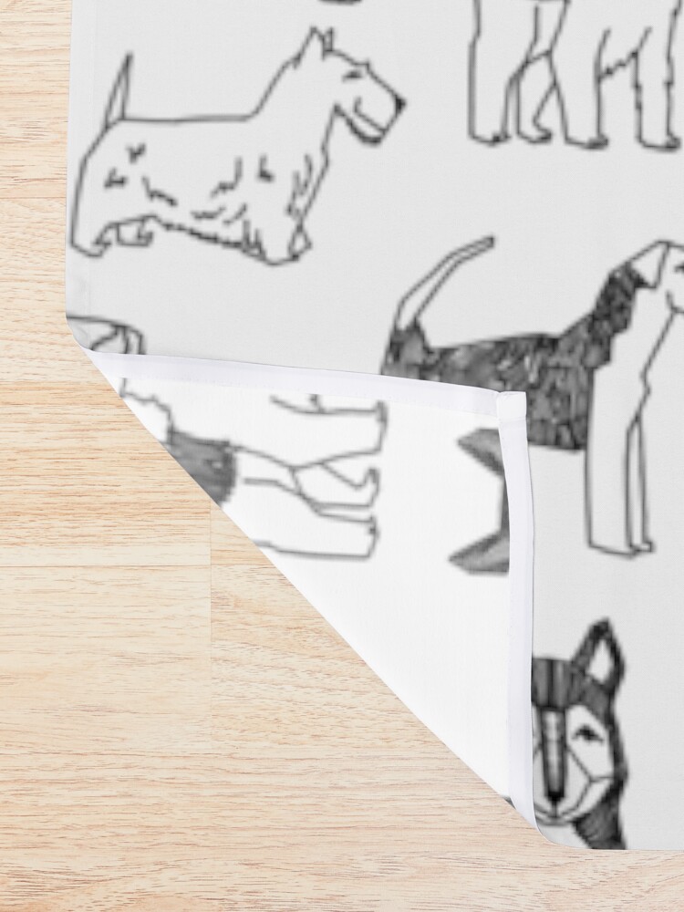 Alternate view of Dogs Dogs Dogs - White background Shower Curtain