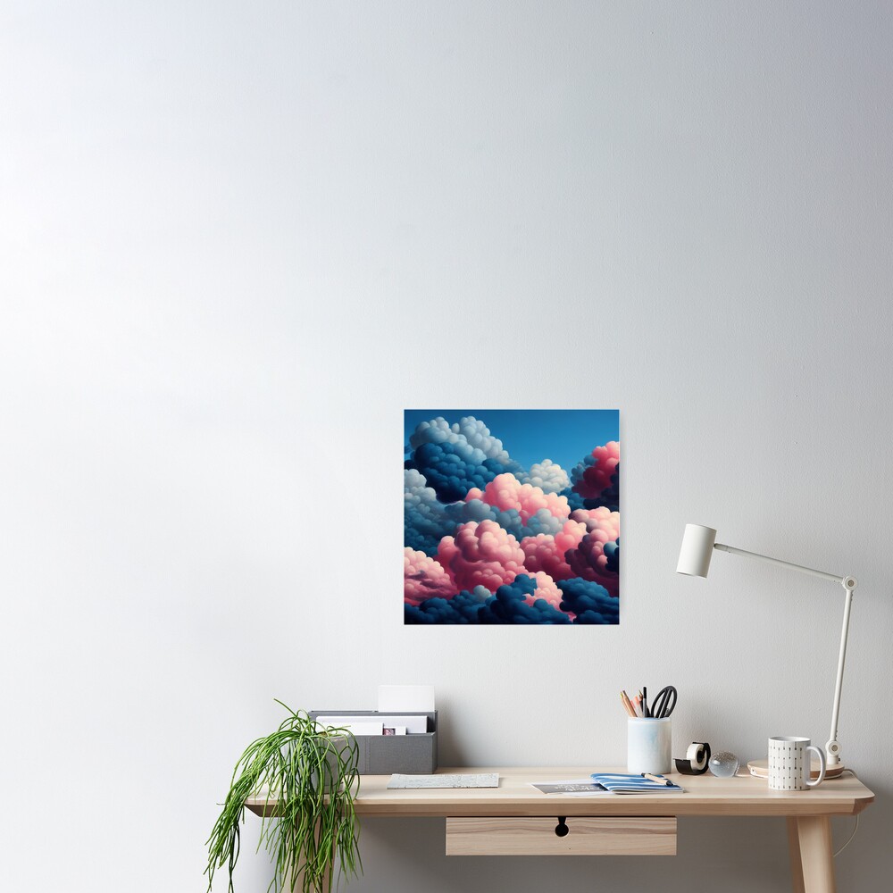 Pink and Blue Cotton Clouds Art Board Print for Sale by Trends