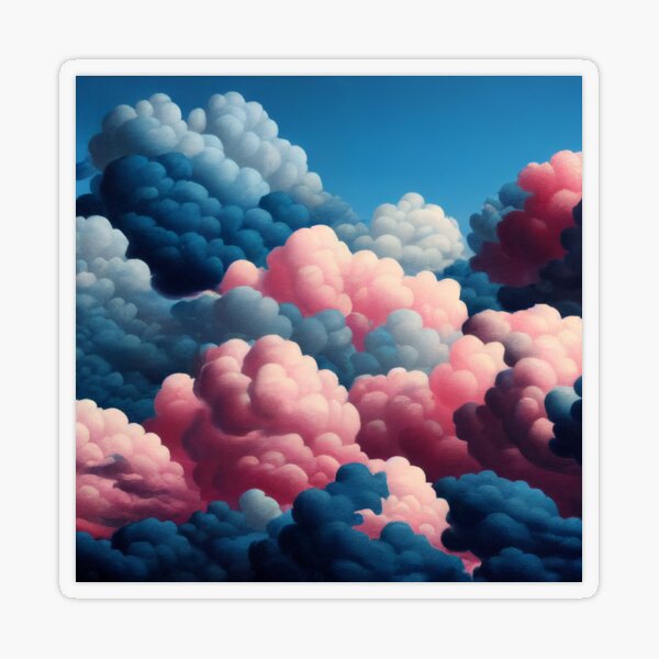 Pink and Blue Cotton Clouds Art Board Print for Sale by Trends