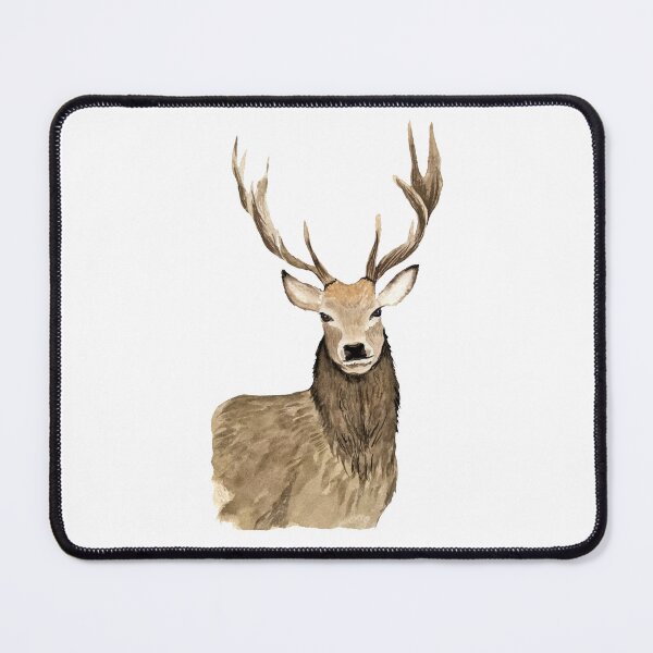 Item preview, Deer brown horn elegance a watercolor illustration designed and sold by Yana Mustafina | Boho Soulful Designs.