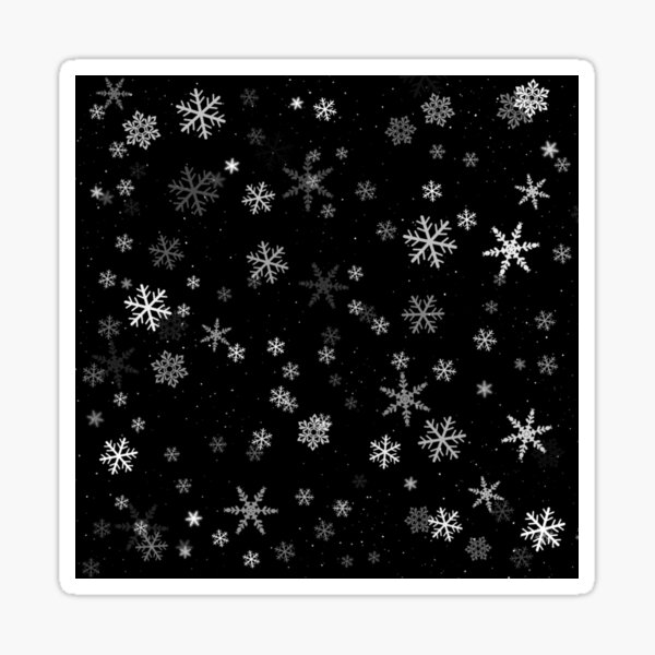 Black and White Snowflakes Winter Pattern Sticker