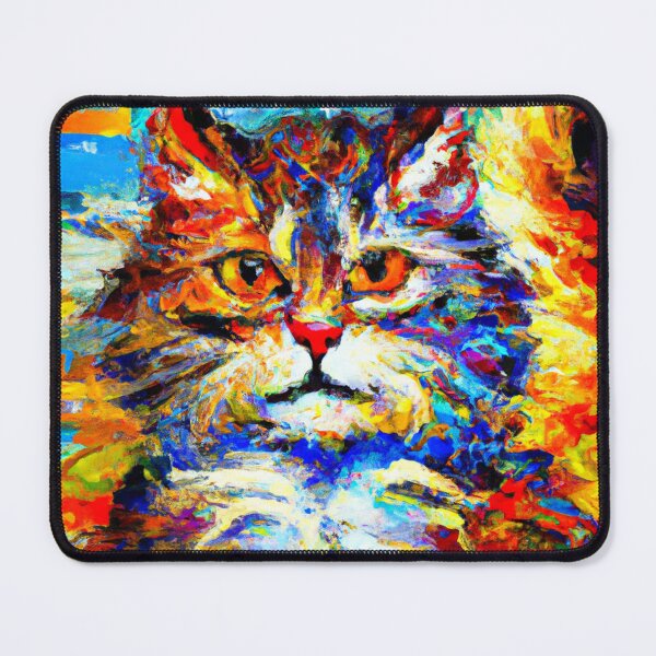Item preview, Cat Eyes - colorful impressionistic portrait of a cat designed and sold by BLACKSUN-SHOP.