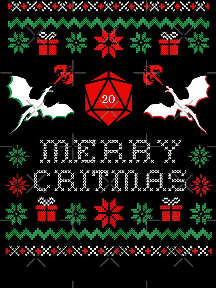 DND CHRISTMAS Merry Critmas dungeons and dragons christmas ugly sweater Kids T Shirt for Sale by DungeonAtelier Redbubble