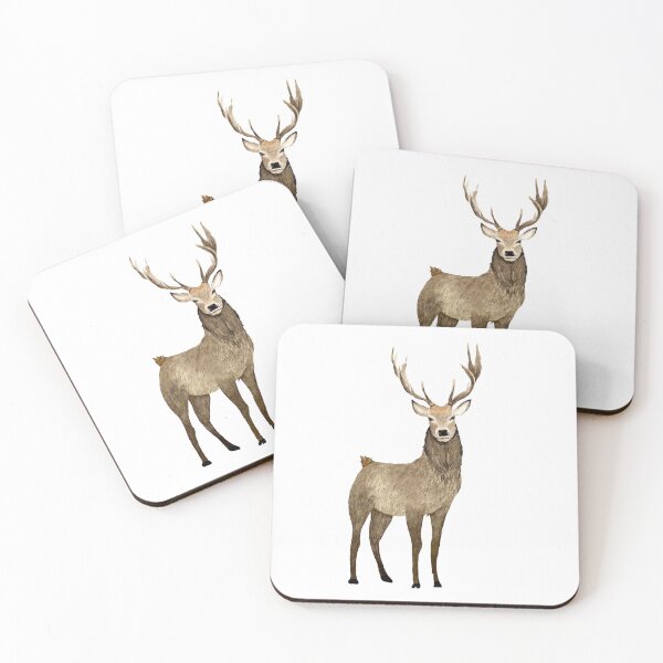 Item preview, Brown deer cure elegance a watercolor illustration designed and sold by Yana Mustafina | Boho Soulful Designs.