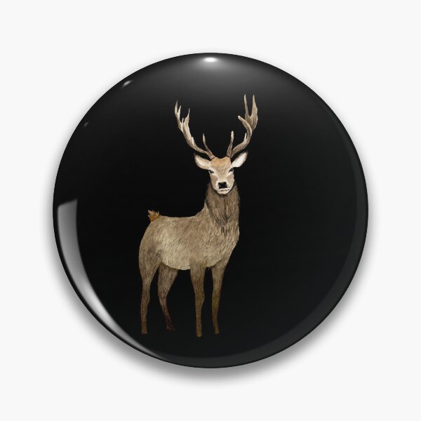 Item preview, Brown deer cure elegance a watercolor illustration black designed and sold by Yana Mustafina | Boho Soulful Designs.