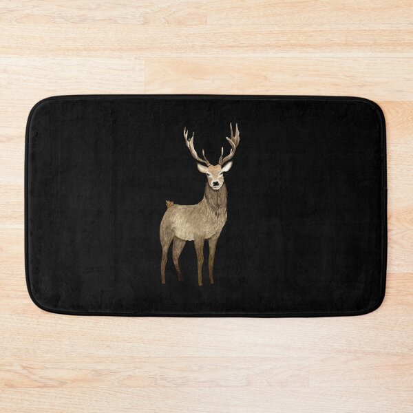 Item preview, Brown deer cure elegance a watercolor illustration black designed and sold by Yana Mustafina | Boho Soulful Designs.