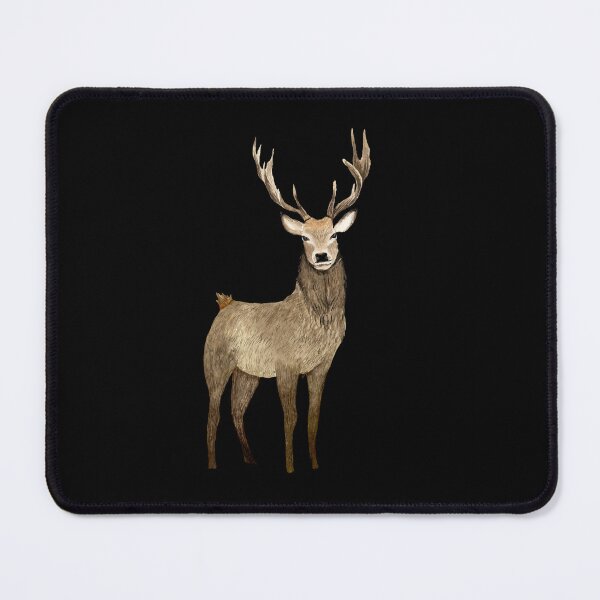 Item preview, Brown deer cure elegance a watercolor illustration black designed and sold by Yana Mustafina | Boho Soulful Designs.