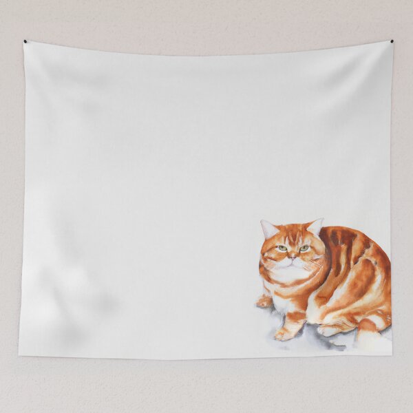 Item preview, Ginger Cat Watercolor Art designed and sold by InnaPo ⭐⭐⭐⭐⭐.