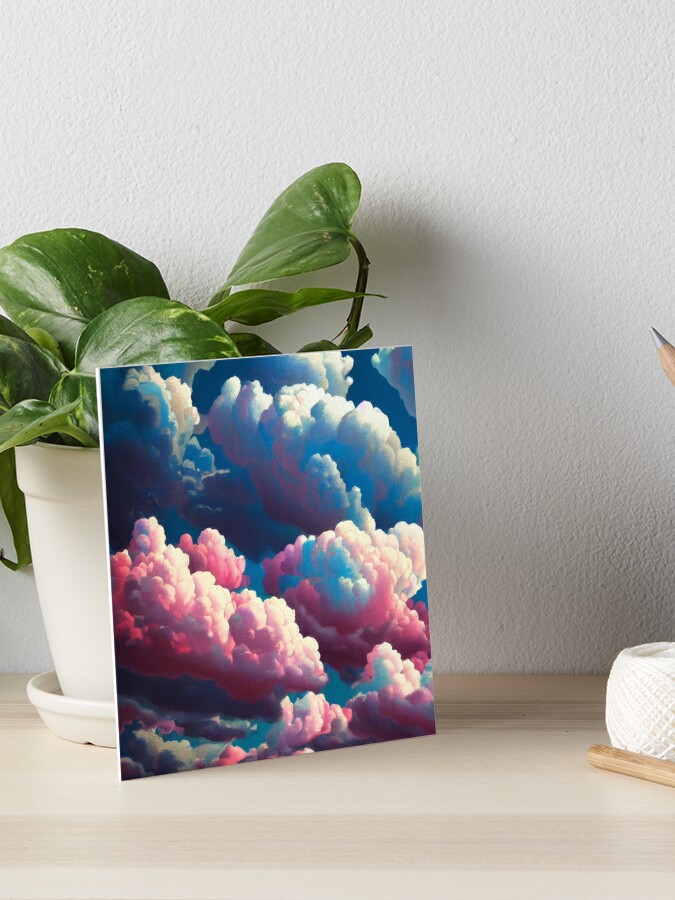 Pink and Blue Cotton Clouds Art Board Print for Sale by Trends