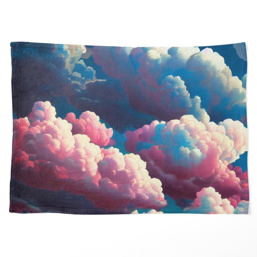 Pink and Blue Cotton Clouds Art Board Print for Sale by Trends