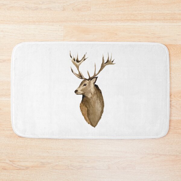 Item preview, Deer brown head horns cute watercolor illustration designed and sold by Yana Mustafina | Boho Soulful Designs.