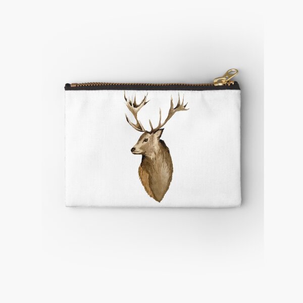 Item preview, Deer brown head horns cute watercolor illustration designed and sold by Yana Mustafina | Boho Soulful Designs.