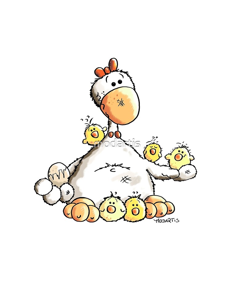 mama chicken with her chicks hen cartoon gift ipad case skin by modartis redbubble redbubble