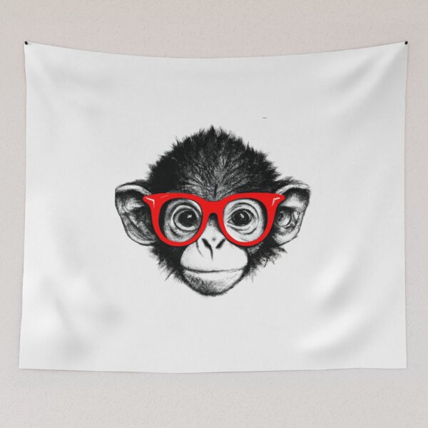 Item preview, Monkey with red glasses designed and sold by Leoclothesnow.