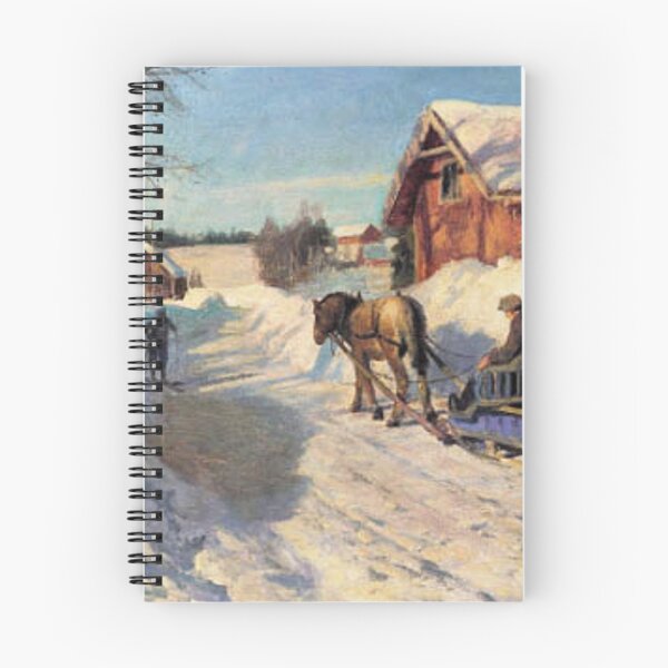Item preview, Norwegian snow landscape with skiers and a sled designed and sold by Lacasadellora.