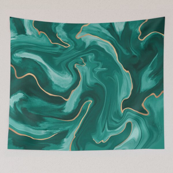 Item preview, Emerald Green and Gold Marble Effect designed and sold by HeySpiritAnimal.