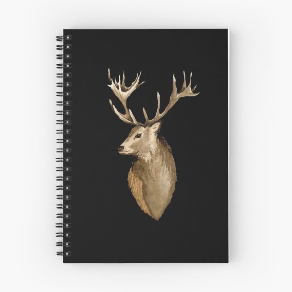Artikelvorschau, Deer brown head horns cute watercolor illustration black entworfen und verkauft von Yana Mustafina | Boho Soulful Designs.