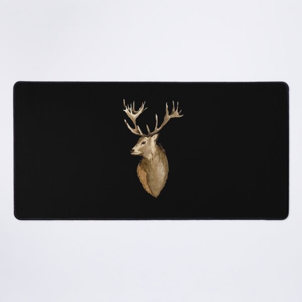 Item preview, Deer brown head horns cute watercolor illustration black designed and sold by Yana Mustafina | Boho Soulful Designs.