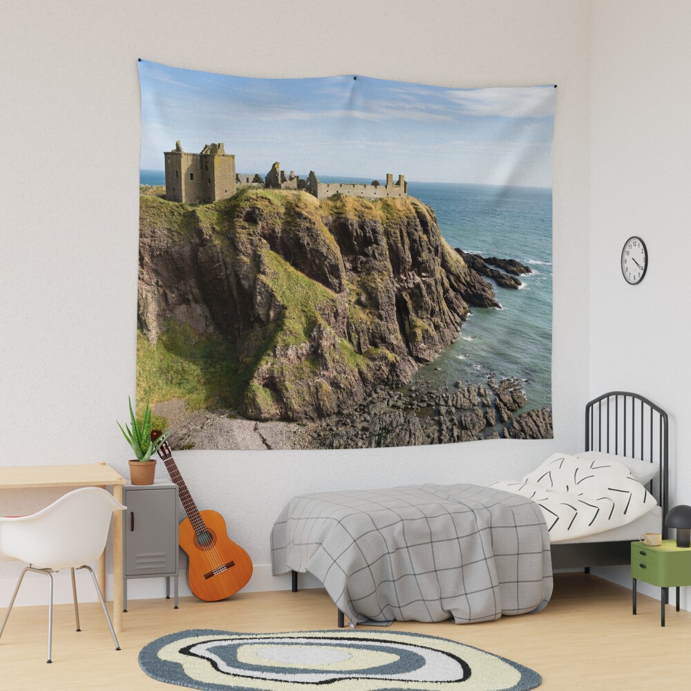 Medieval Decor Wall Hanging Tapestry, Old Scottish Castle in