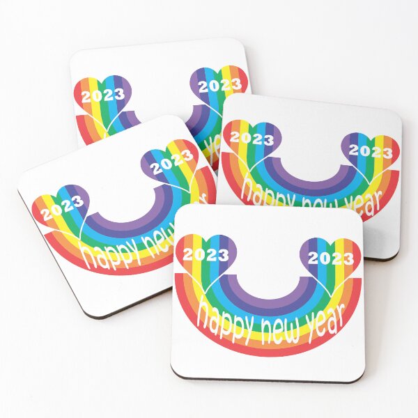 Artikelvorschau, Regenbogen frohes neues Jahr 2023 entworfen und verkauft von Soudesign99.