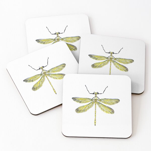 Item preview, Dragonfly yellow cute texture a watercolor sketch designed and sold by Yana Mustafina | Boho Soulful Designs.