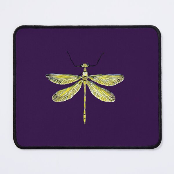 Item preview, Dragonfly yellow cute texture a watercolor sketch violet designed and sold by Yana Mustafina | Boho Soulful Designs.