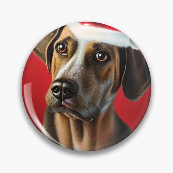 Item preview, Christmas Hanoverian Scenthound Wearing A Santa Hat designed and sold by ZenEverAI.