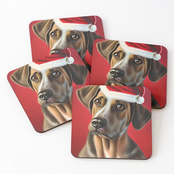 Item preview, Christmas Hanoverian Scenthound Wearing A Santa Hat designed and sold by ZenEverAI.