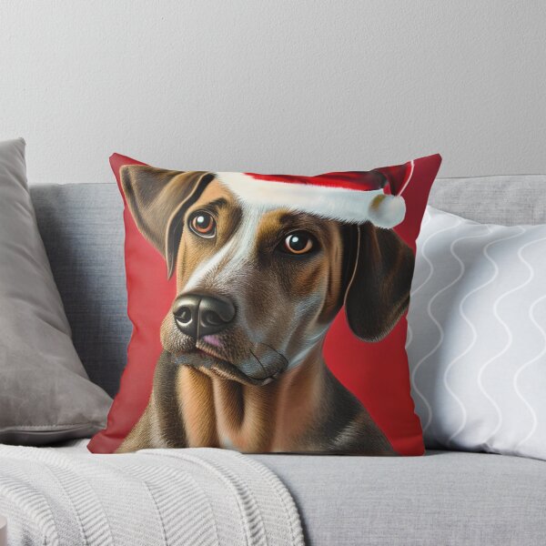 Item preview, Christmas Hanoverian Scenthound Wearing A Santa Hat designed and sold by ZenEverAI.