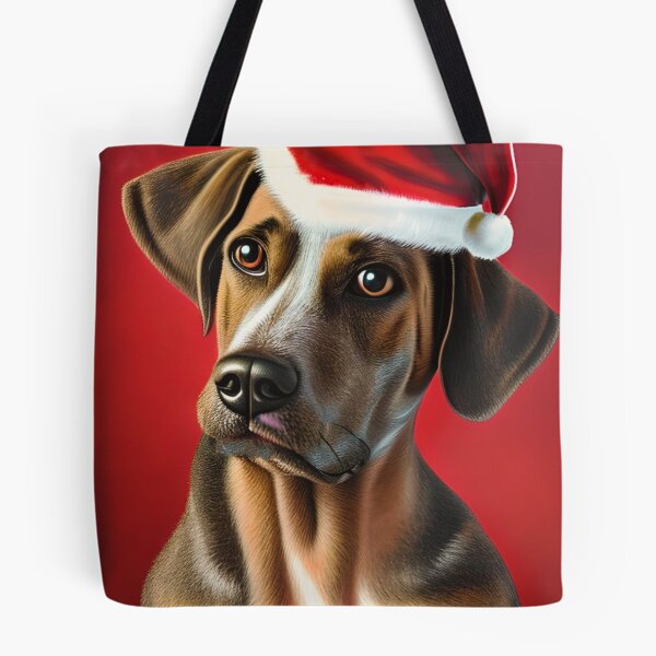 Item preview, Christmas Hanoverian Scenthound Wearing A Santa Hat designed and sold by ZenEverAI.