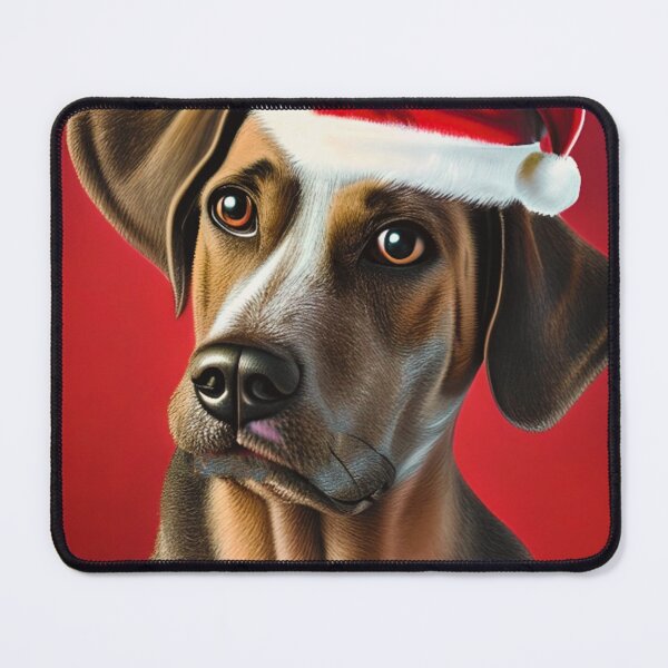 Item preview, Christmas Hanoverian Scenthound Wearing A Santa Hat designed and sold by ZenEverAI.