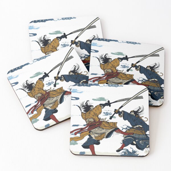 Item preview, Japanese warriors fighting painted in ukiyo-e style designed and sold by Savage-ts.