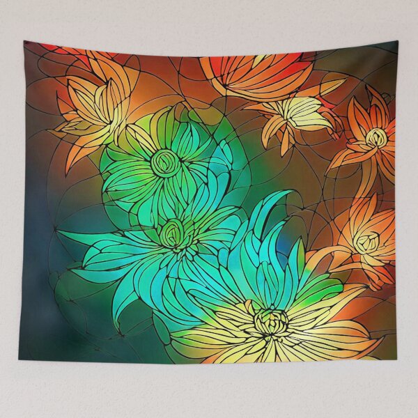Item preview, Mystery Flowers in Retro Tiki designed and sold by Lamirabelle.