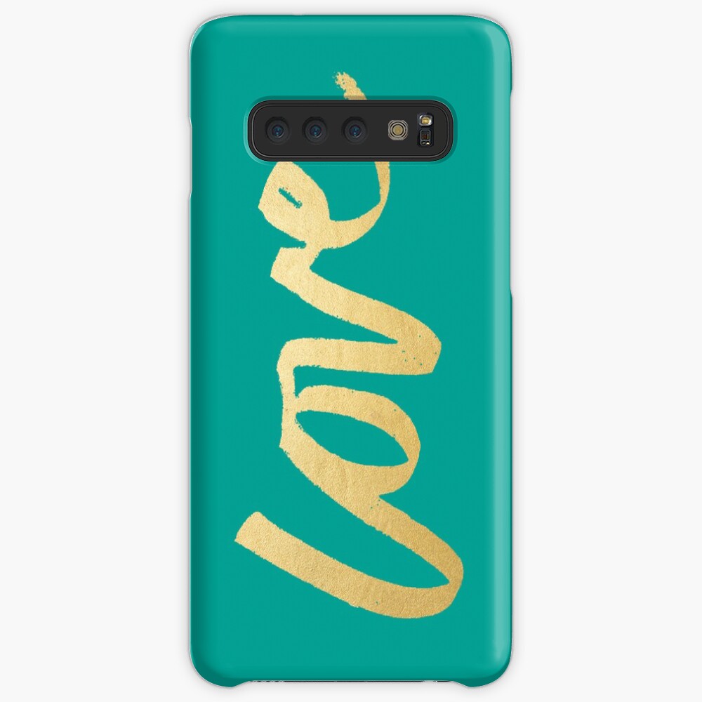 Love Gold Turquoise Brush Type Case & Skin for Samsung Galaxy