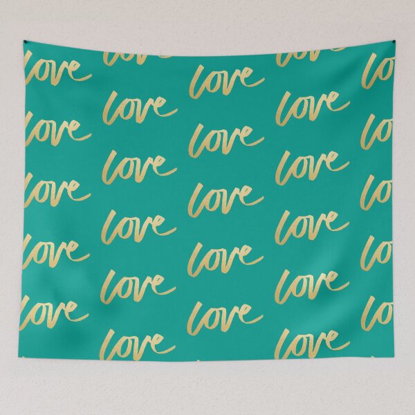 Item preview, Love Gold Turquoise Brush Type designed and sold by evannave.