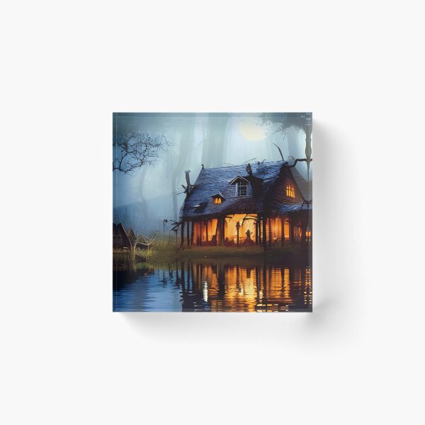 Item preview, Haunted Shack by a Creek designed and sold by Fractal Journeys, etc. .
