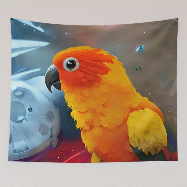 Item preview, Sun Conure in Space designed and sold by Aww_To_Z Animals.